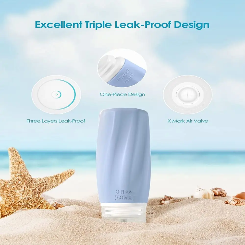 세면 용품 여행용 병, 샴푸 및 컨디셔너 로션 액체 디스펜싱 병, 휴대용 실리콘 디스펜싱 병, 1pc