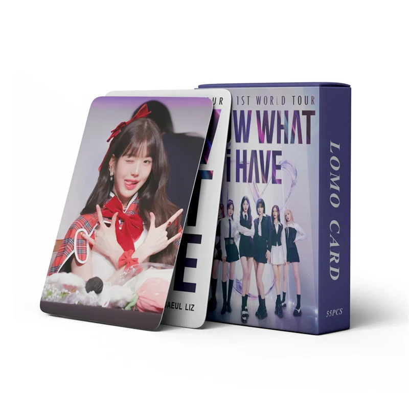 

55pcs/set IVE New Album Tour SHOW WHAT I HAVE LOMO Card Eleven Girl Group Wonyoung LIZ Gaeul REI Leeseo KPOP Postcard Photo Card