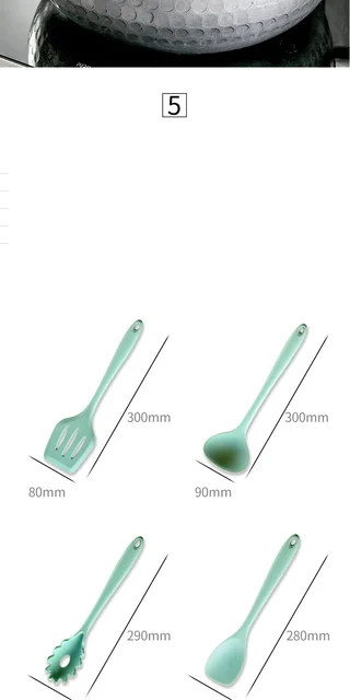 Lowee Spatule en silicone cuisine-langue cuisine-anti-adhésive, sans  BPA-Cuillère à enlever et à mélanger-Résistant à la chaleur147