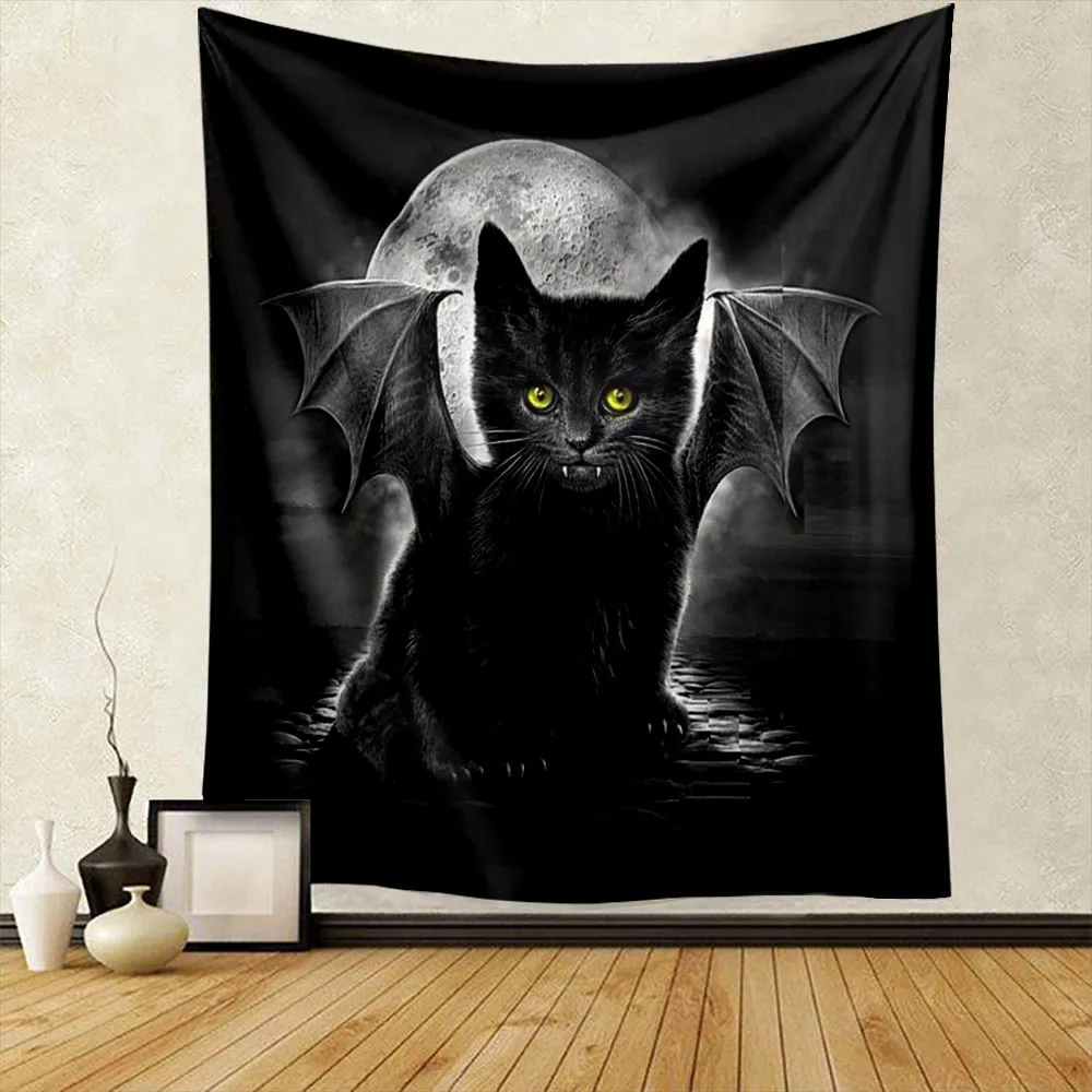 

Black Cat Tapestry Cat Mysterious Divination Witchcraft Wall Hanging Tapestry Occult for Home Bedroom Living Room Decoration Cat