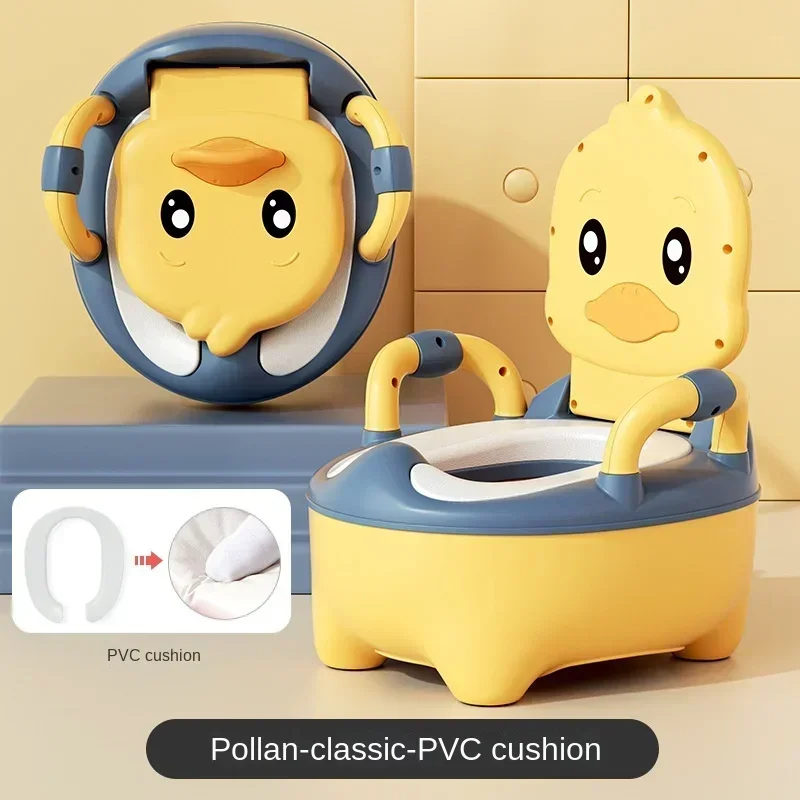Child Toilet Baby Potty Training Seat Simple Household Cute Duck Type Design Portable Squatting Clamshell Armrest