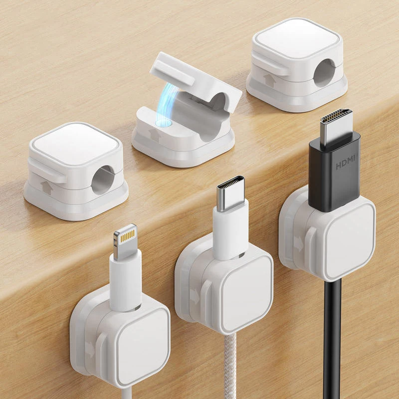 3/6/10PCS Charger Protector De Cable Magnetic Wire Storage Box Desktop Cord Clip Protector Wire Organizer and Cables Management