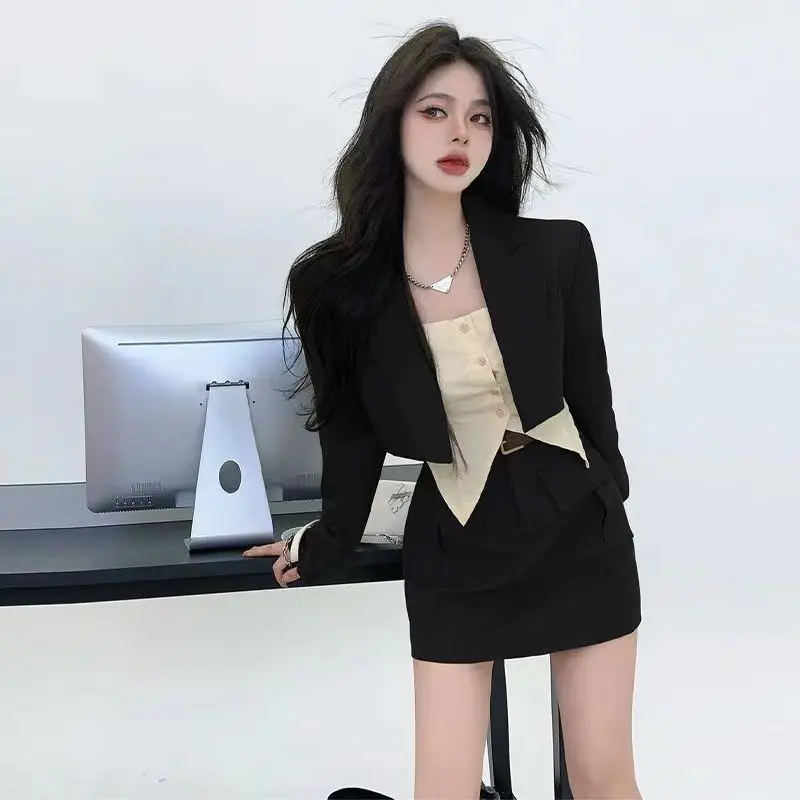 Women'S Blazer Suits High Waist Short Temperament Top Pure Lust Hottie Sweet And Suit Jacket And Sets Elegant Commuter Style