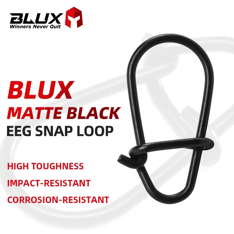 Blux 80 pièces clips pêche rapides à oeuf noir mat, connecteurs acier inoxydable pour leurres et montages