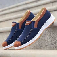 Men's Casual Breathable Canvas Shoes Comfortable Anti-slip Work Shoes Old Beijing Cloth Shoes Summer Rubber Outsole Flat Heel