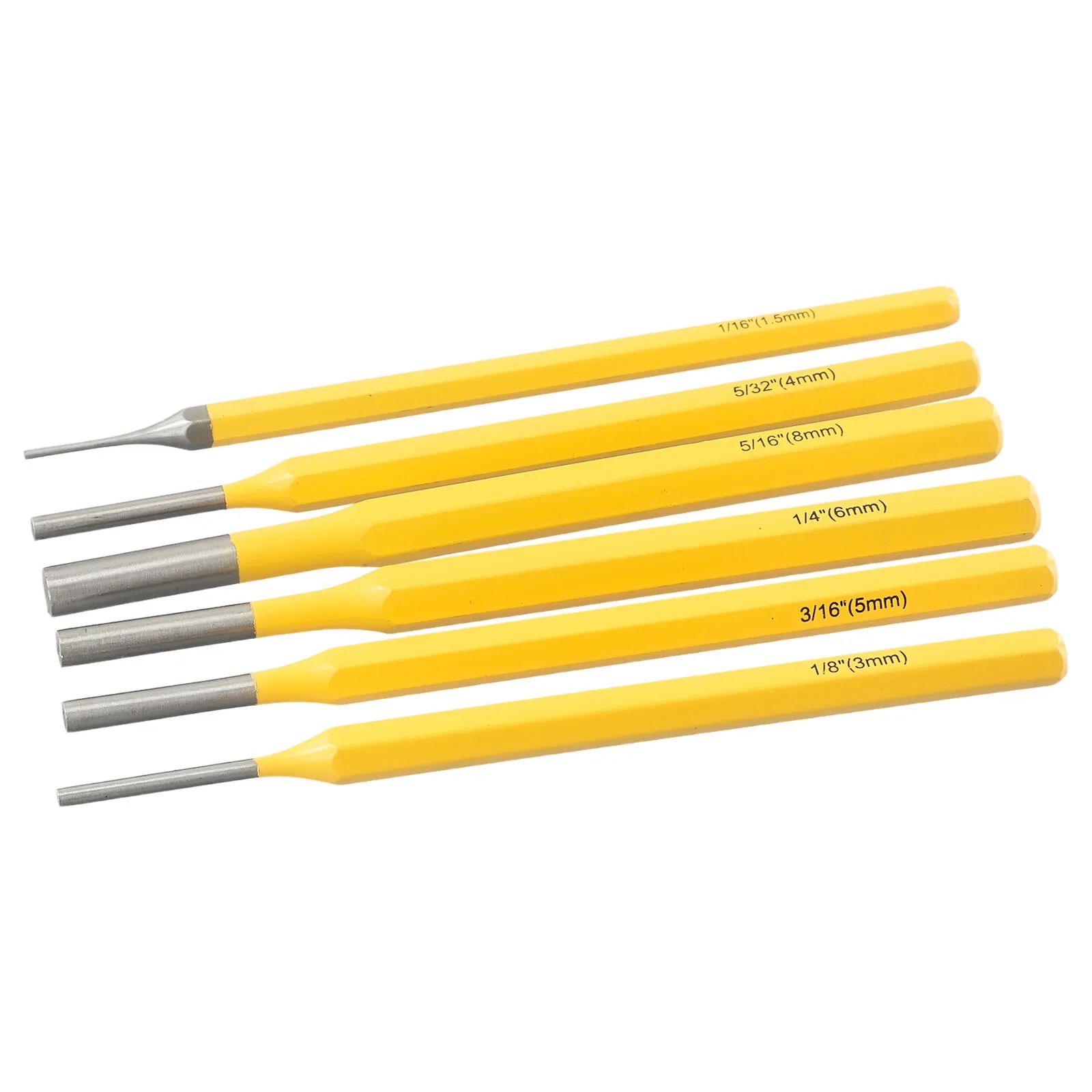 

6pcs Cylindrical Punch Chisel Cone Punch Cylinder Punch Remover Pin Punch Tools Round Head Pins Punch Woodworking Drill Chisel