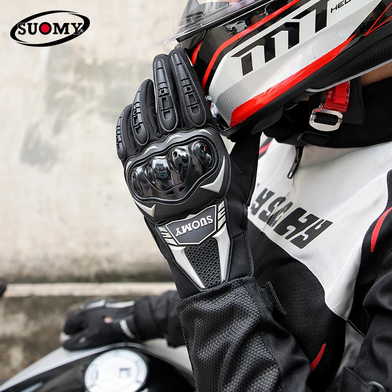 Suomy Su-18 Guanti Da Moto Touch Screen A Due Dita Motocross Winter Warm Luvas Antiscivolo Lungo Moto Hardshell Protettivo