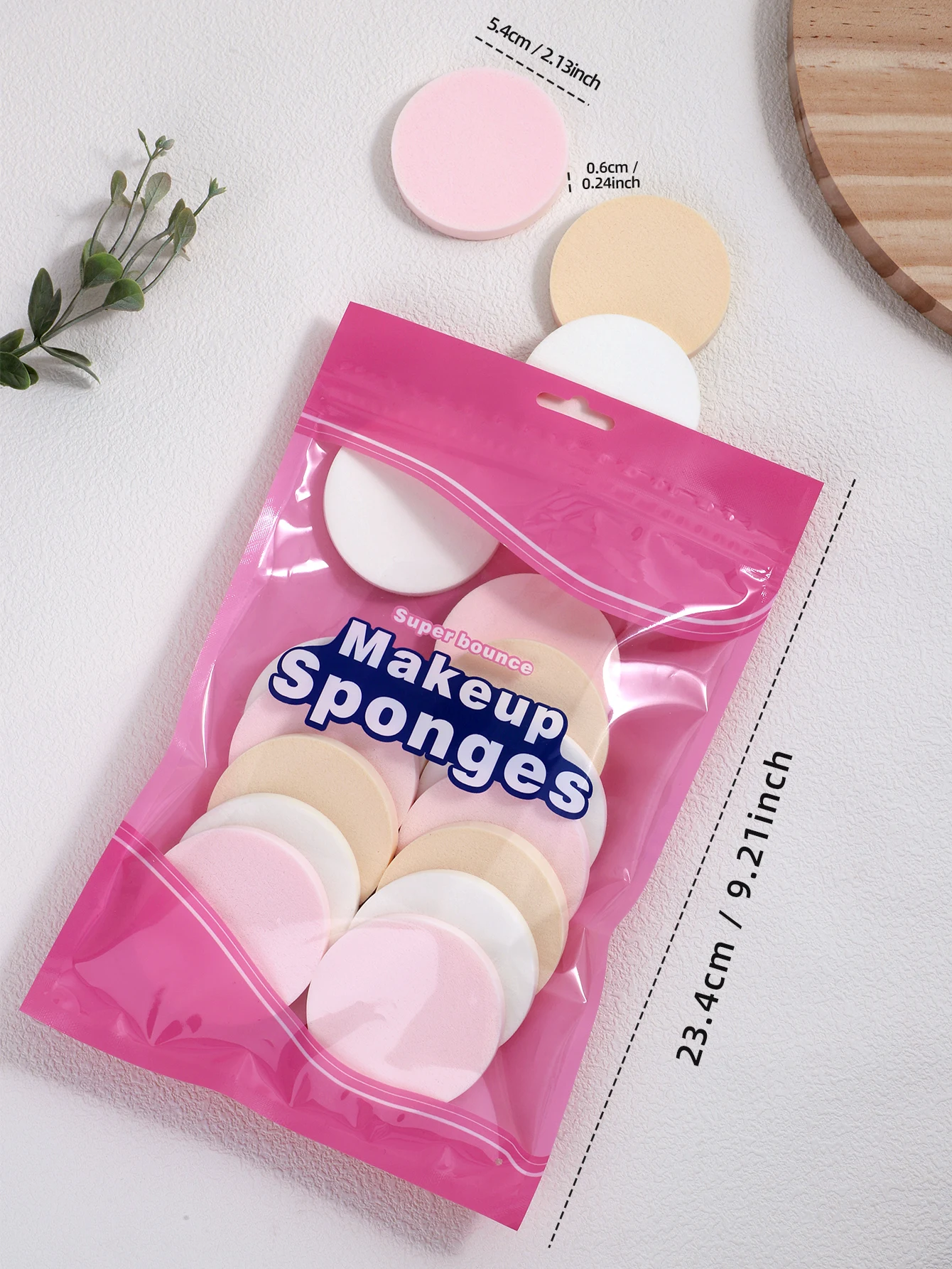 16/ Pack, colorful dry and wet makeup powder puff, round makeup sponge soft facial foundation and make-up tools. 3
