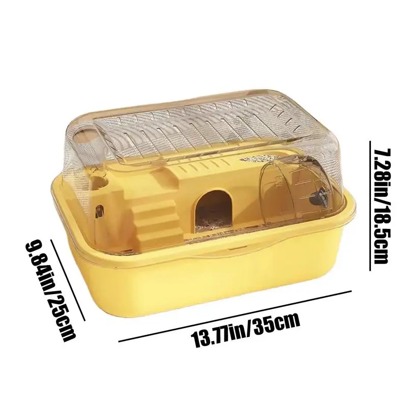 Small Hamster Cage Hedgehog Sleeping House With Transparent Lid Anti-escape Small Animal Accessories Removable Hamster Safety