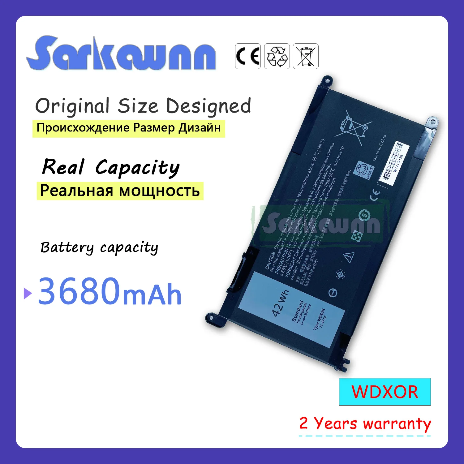 Sarkawnn 11.4V 42Wh T2Jx4 Wdx0R Wdxor Batteria Per Laptop Per Dell Inspiron 17 17 5000 17-5775 5775 N5775 15 15 5000 Series