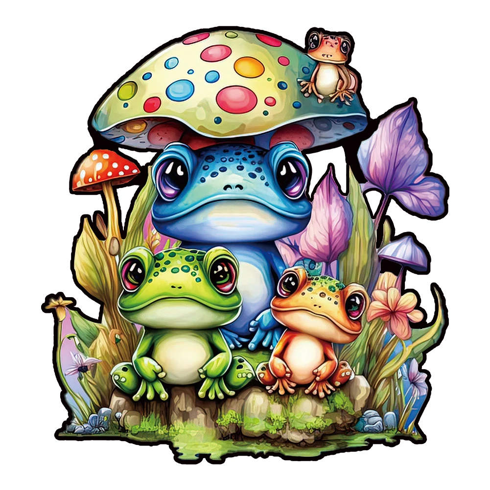 frog Wooden animal Puzzle cat circular Wooden jigsaws Interesting Diy Draft For Kids Adults 3d Puzzle Brain Games 5