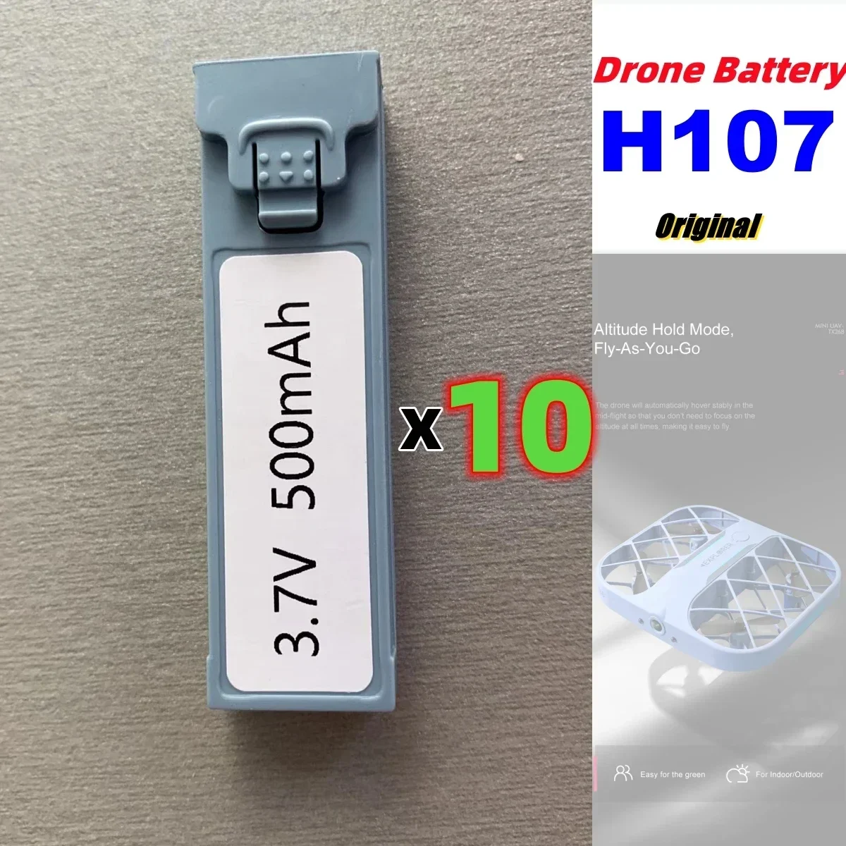 Piles de rechange pour drone H107 - Lot de 1 à 20 batteries