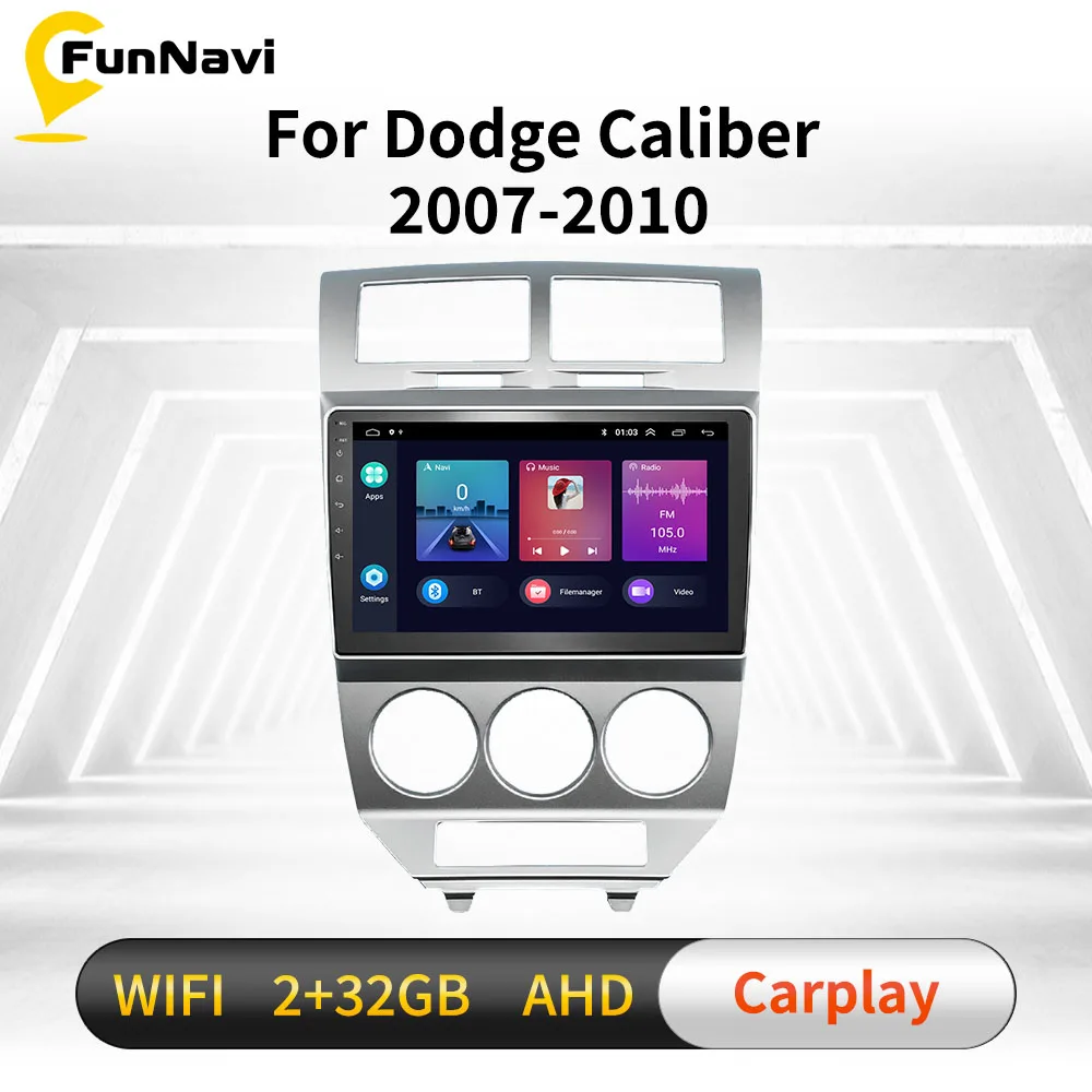 Android Car Radio For Dodge Caliber 2007-2010 2 Din 10.1" Screen Car Gps  Navigation Multimedia Audio Head Unit Autoradio Stereo