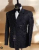 Sparkly Crystals Beaded Men Suit Groom Tuxedo Customized Notched Lapel Male Prom Blazers 2 Pieces Sets WeddingCostume Homme 2