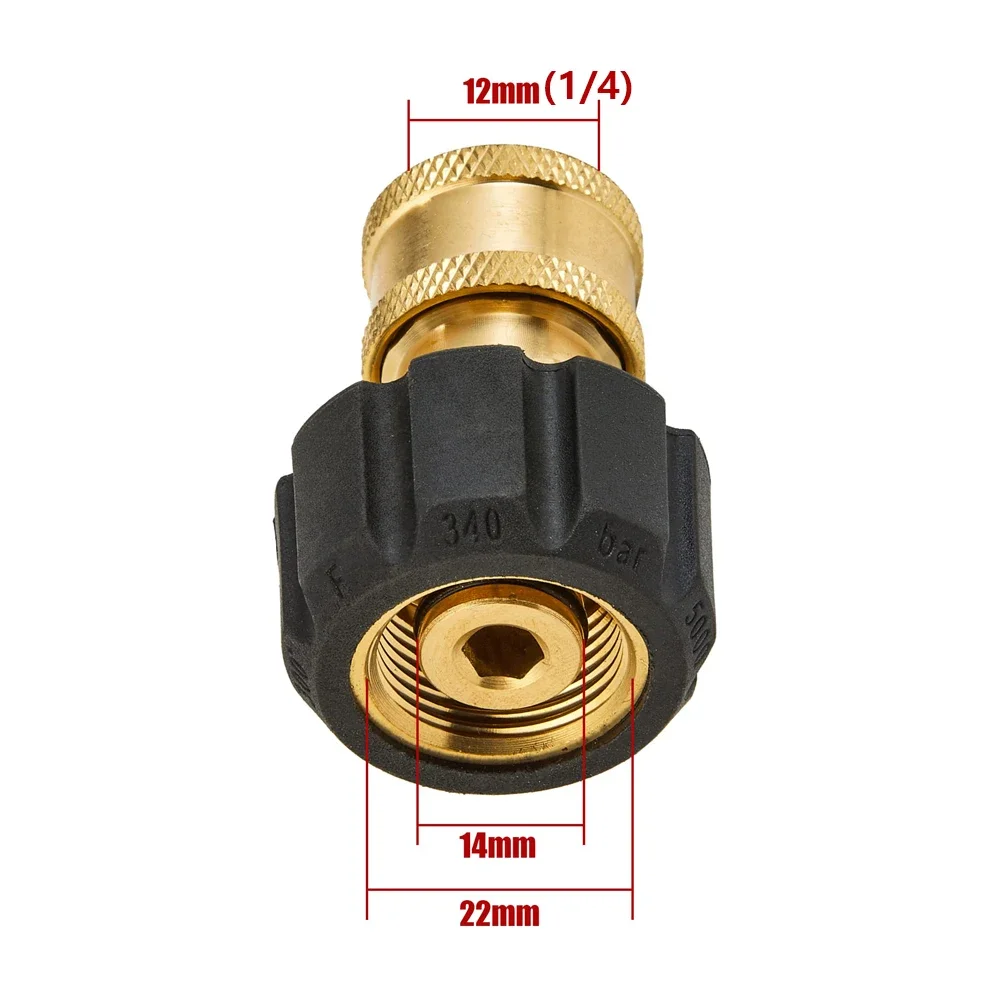 Set Adattatori Per Idropulitrice M22 14mm - Doppio Kit Con Presa Rapida 1/4", Ottone E Acciaio, Fino A 5000 PSI - Foto 8