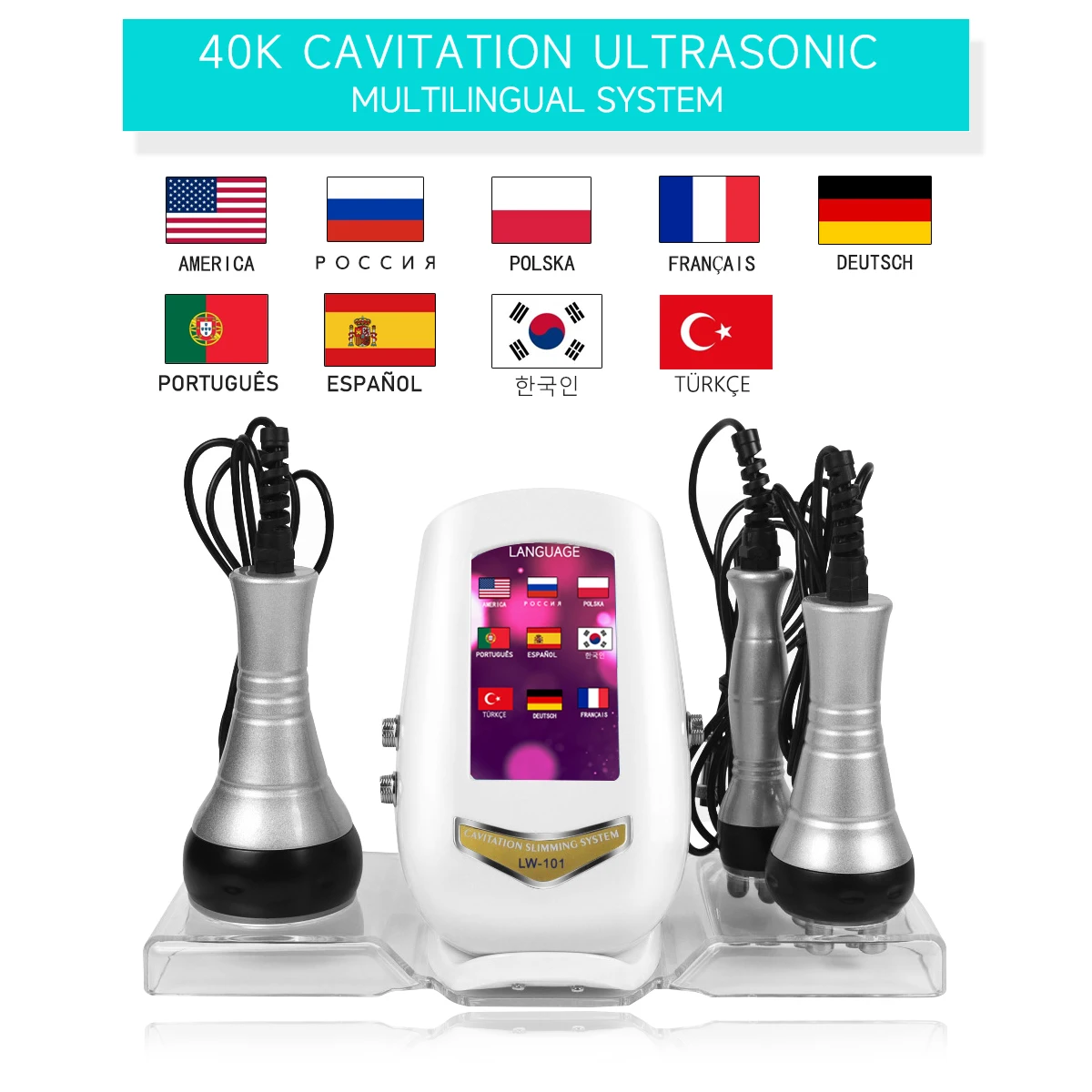 

MEISIKANG 3 In 1 40K Cavitation Ultrasonic RF Skin Rejuvenation Tighten Anti-wrinkle Body Slimming Weight Loss Beauty Machine