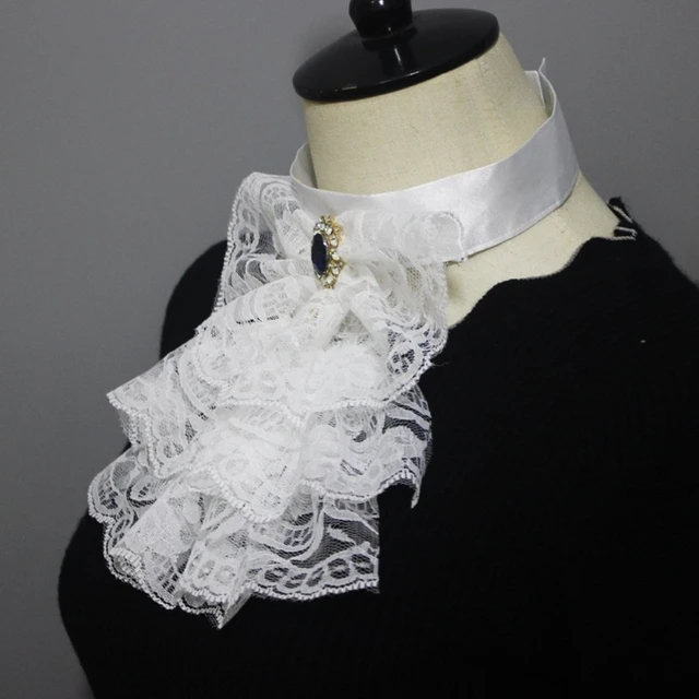 Collare Gotico Donna Con Balze - Gorgiera Retro In Mesh Per Cosplay, Festival E Halloween - Foto 13