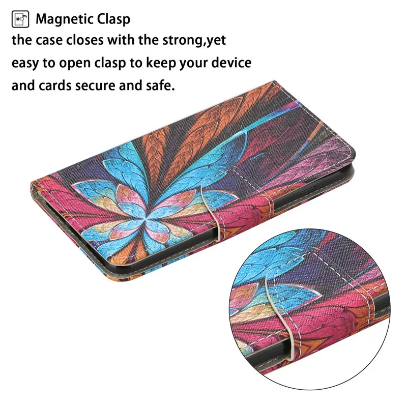 Leather Flip Wallet Case with Card Slots