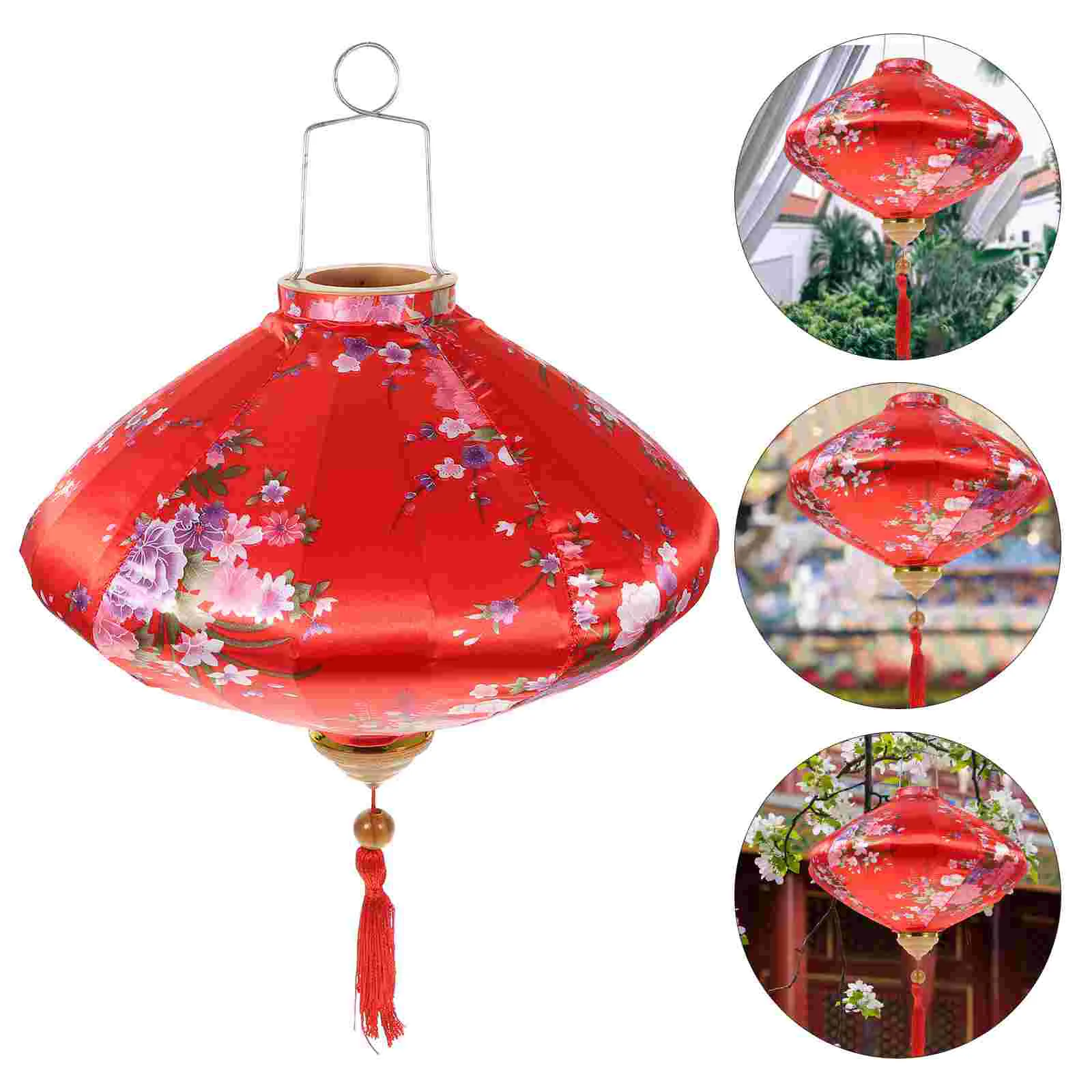 

Vietnamese Silk Lantern Red Chinese Lantern Japanese Flowers Lanterns Oriental Style Traditional Decoration New Year Wedding