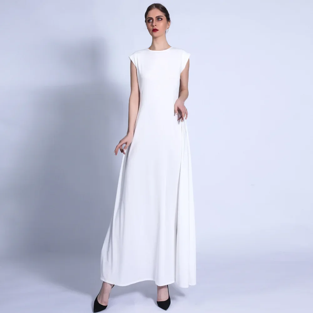 Slip Under Dress for Abaya Muslim Islamic Inside Abayas Robe All-Match Solid Sleeveless Inner Dresses Women Dubai Turkey Arabic