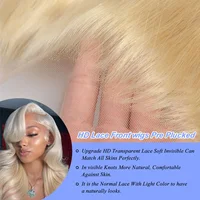 Perruques Lace Frontal HD 13x6 Blond 613, 40 pouces, Densité 180%, Pré-épilées, Perruques Lace Front Blondes 13x4 en Cheveux Humains Ondulés (Body Wave) pour Femmes, Densité 180%, Peuvent être Teintes 3