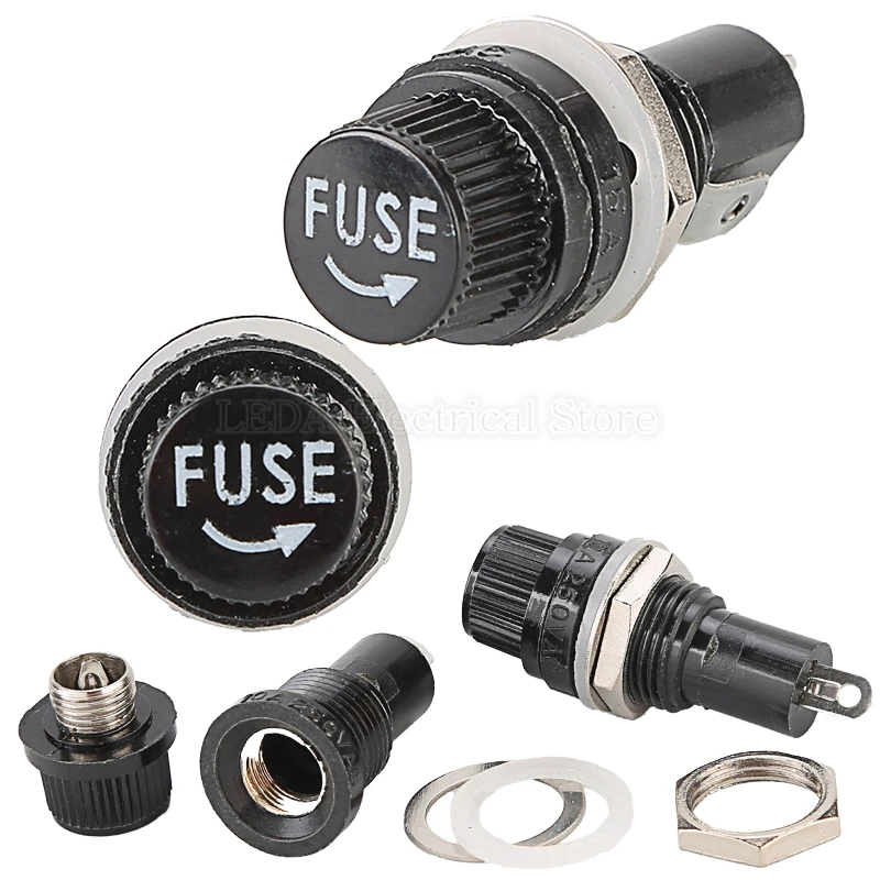 

5Pcs Glass Fuse Holders 5*20mm 6*30mm Insurance Tube Socket Fuse Holder For Insurance Panel Mount Fuse Holder 5x20 6x30