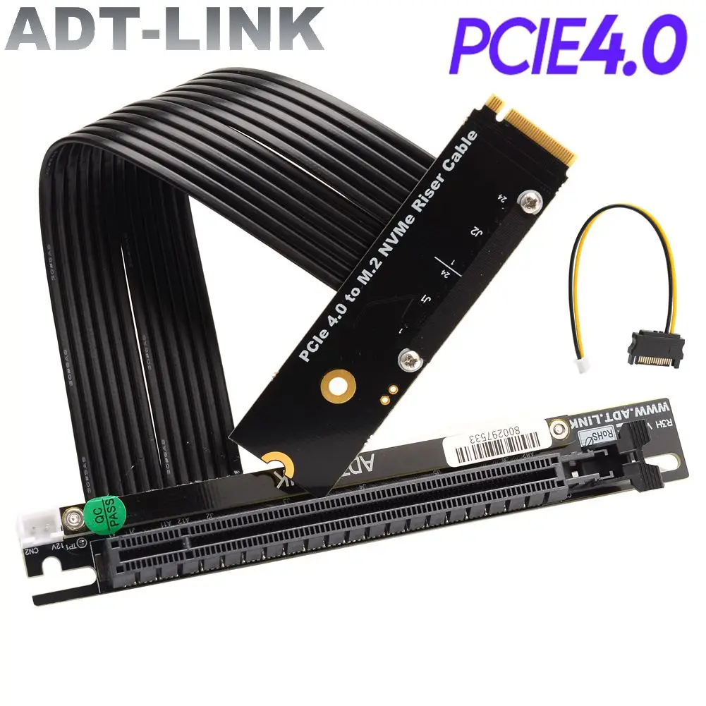 Adaptador de Extensão de Placa de Vídeo para Gpu Extensor Flexível Pci-e 4.0 16x Pcie X16 m2 M.2 Nvme m Key Ssd Riser Gen4 64gbps