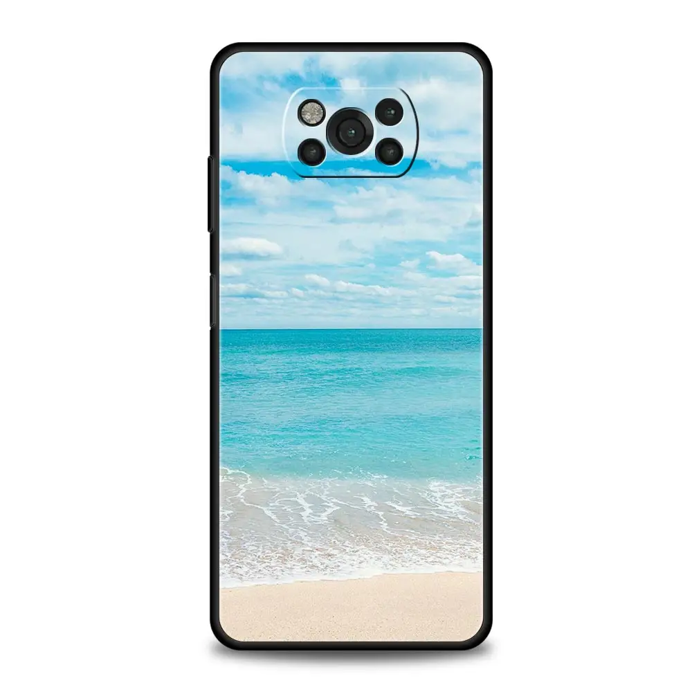 Sea Blue Sky Beach Silicone Phone Case