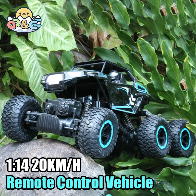 

1:14 RC Car 20KM/H Large Rechargeable Six-Wheel Remote Control Vehicle Alloy Climbing Off-Road High and Low Variable Speed Gifts