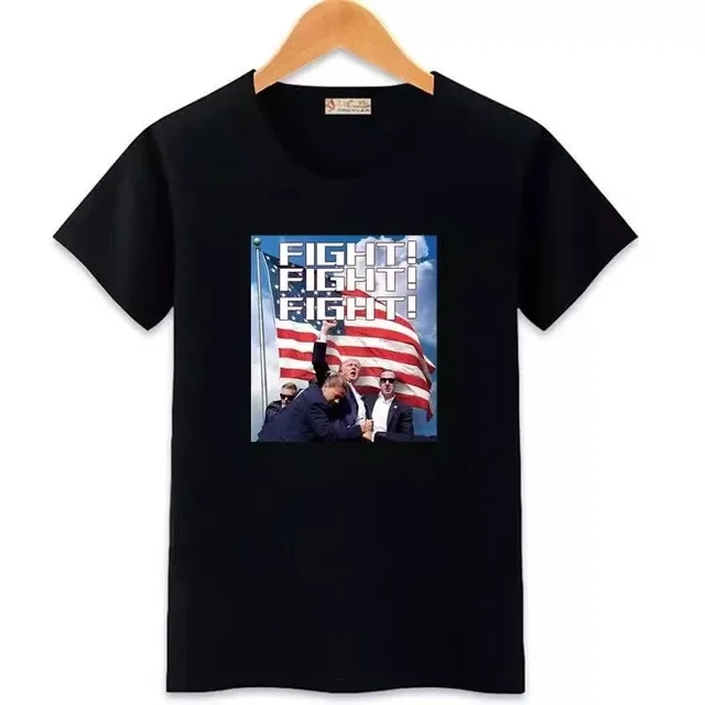 Trump Vance 2024 Outlaw Hillbilly US Flag Vintage T-Shirt for Men Cotton 100% Summer Tops Women 2