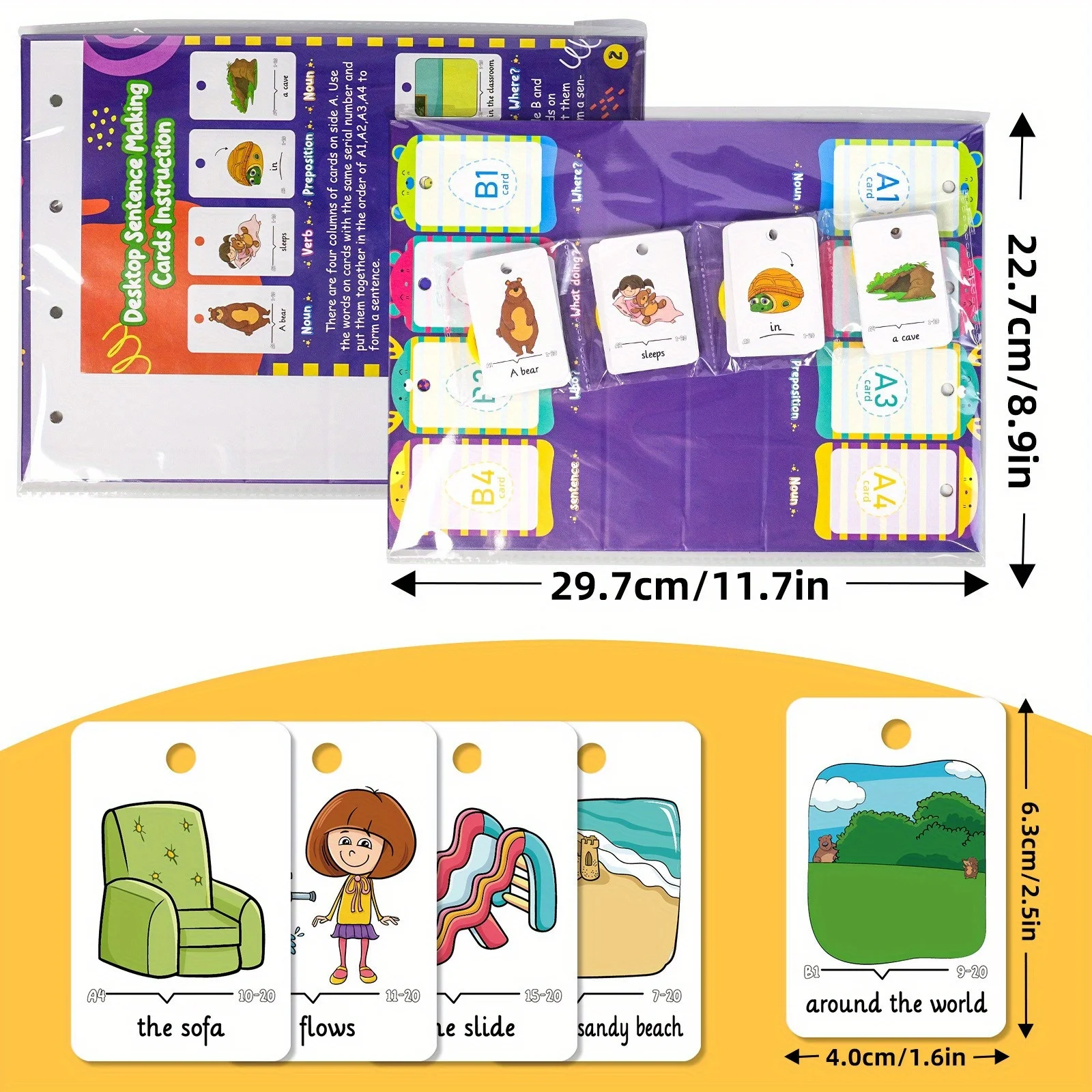 Sentence-Making Exercises Flip Chart Sentence Educational Learning Tool Vocabulary Building Special Education Speech Therapy 2