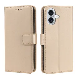 Elegant Leather Flip Case Wallet with Stand Feature and Card Holder - iPhone 6 6 S (Golden)