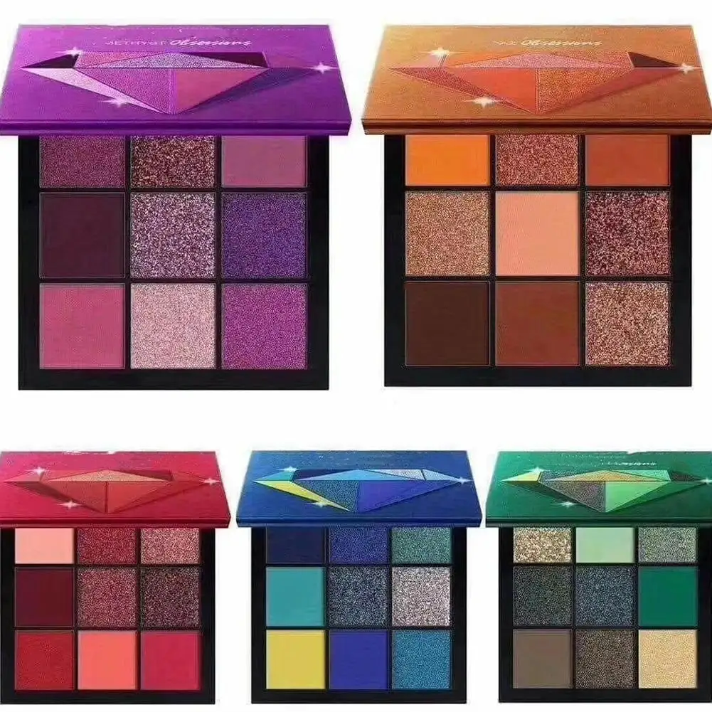 Nine-Color Diamond Eyeshadow Palette Matte And Pearl Earth Tones Gold Gleam Eye Shadow Matte Makeup Palette Makeup Cosmetic