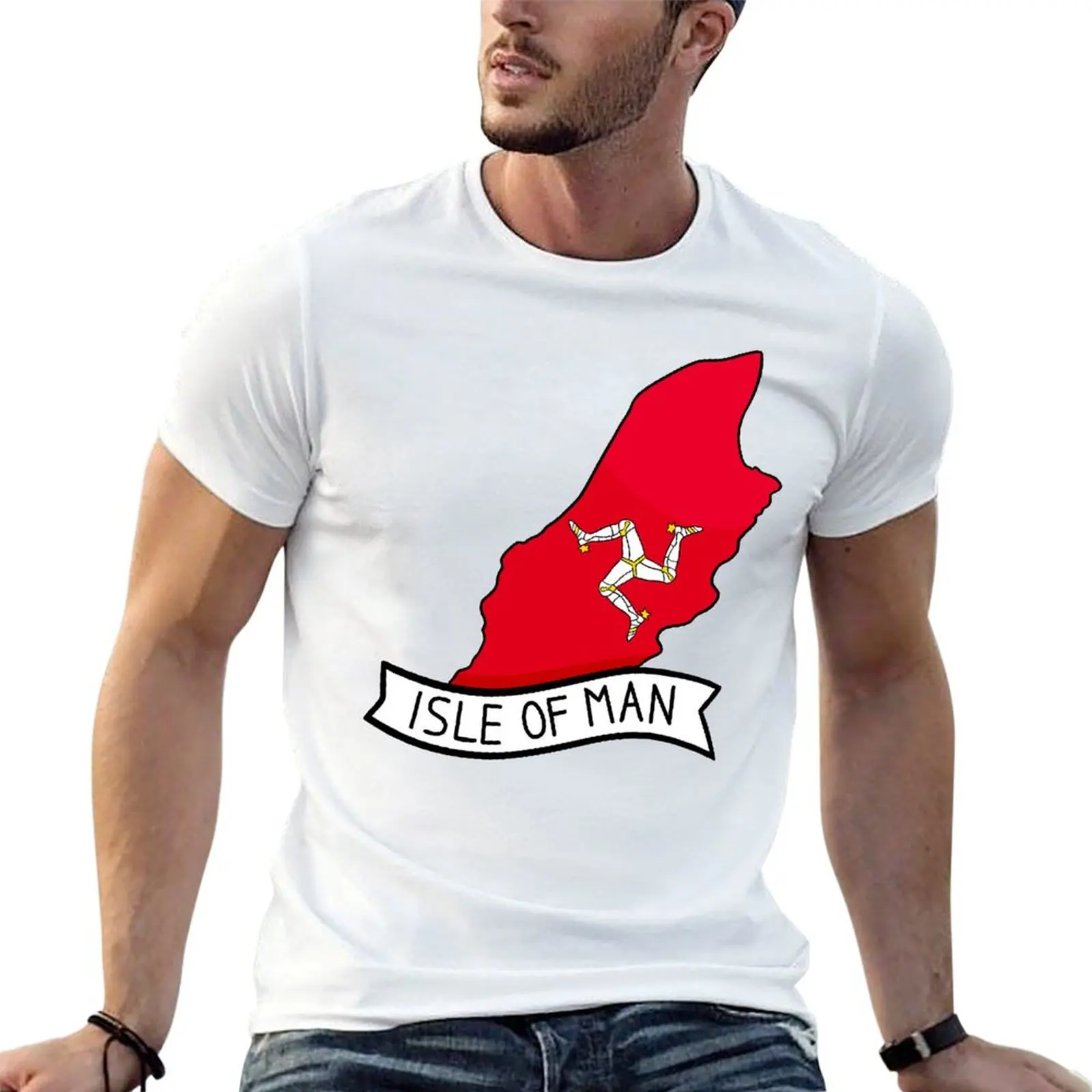 Isle Of Man Flag Map Sticker For S Harajuku T-Shirt Move T-Shirt Cute Humor Graphic Aactivity Competition Taglia Usa