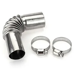 25mm Elbow Pipe Air Diesel Parking Heater Exhaust Connector with Clamps (Silver)