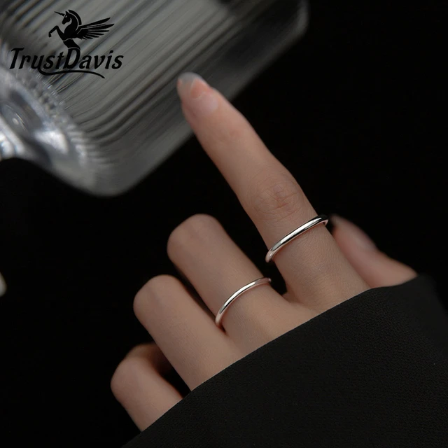 925 Sterling Silver Ring Fashion Simple Glint Gleam Thin Little Finger Rings  For Women Cute Fine Jewelry 2020 Minimalist Gift - Rings - AliExpress