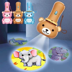 Flashlight Projector Bear Torch Lamp Toy Cute Cartoon Creativity Toy Torch Lamp Flashlight Projector Toy Baby Sleeping Toy