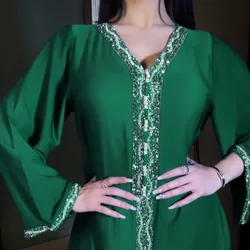 ICCLEK Abaya Arab Moroccan Caftan 2023 Dress For Muslim Women Arap Kadın Elbisesi Turkish Clothing Muslim Summer Woman Dress
