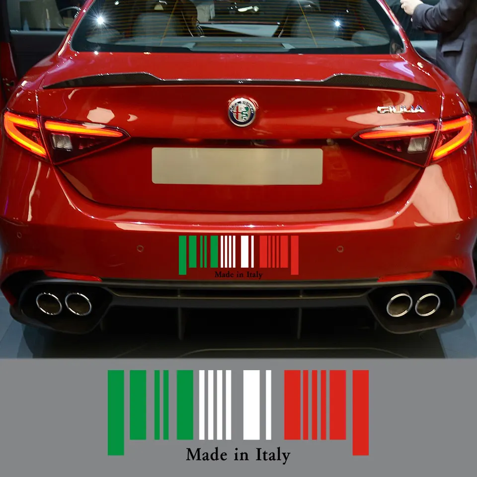 Adesivo Per Auto Con Bandiera Italia – Decalcomania Sportiva Per Alfa Romeo 4C, Giulietta, Stelvio