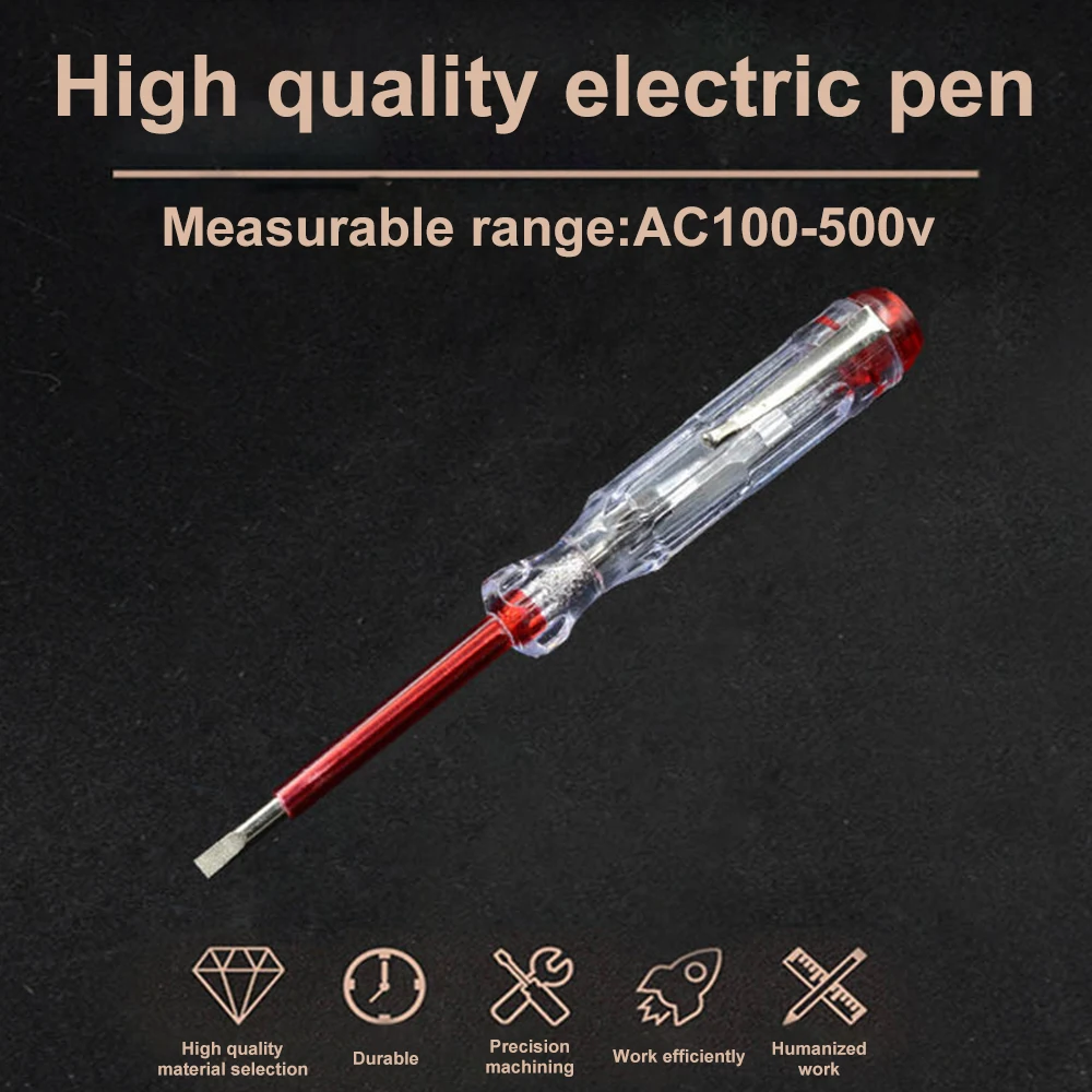 Fielect Voltage Tester Pen - 10pcs AC/DC Circuit Tester Screwdriver With Neon Light For 100-500V Detection