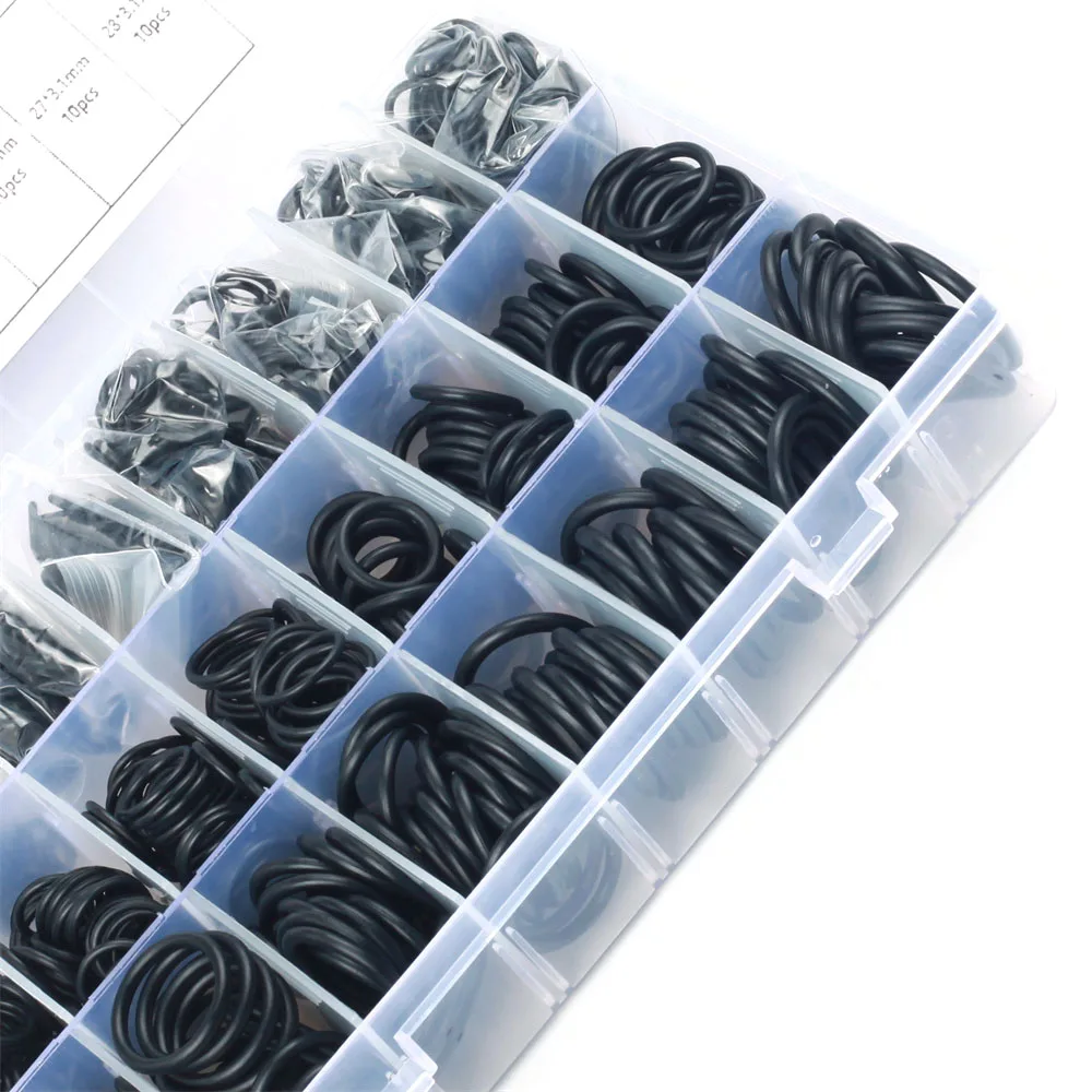 1200 Pcs O Ring Kit,24 Sizes Nitrile Rubber O Rings Assortment Kit