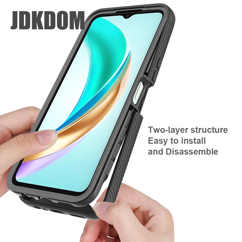 Shockproof Armor Phone Case with Front Frame Cover