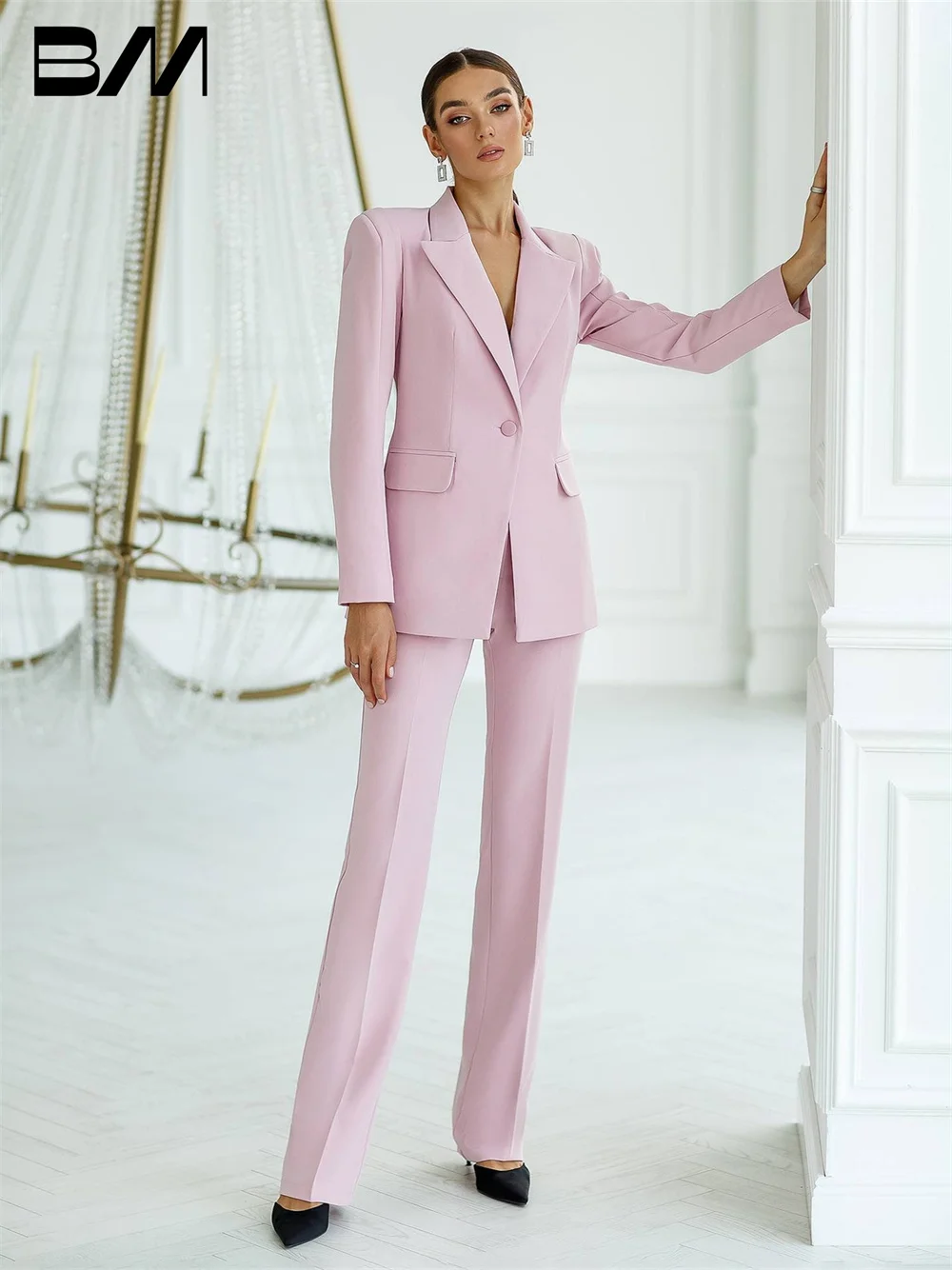 BRLMALL-2-Piece Office Suit for Women, Pant Suits, Formal Occasions, Business Suits, Wedding Guest, Spring, Summer, 2024