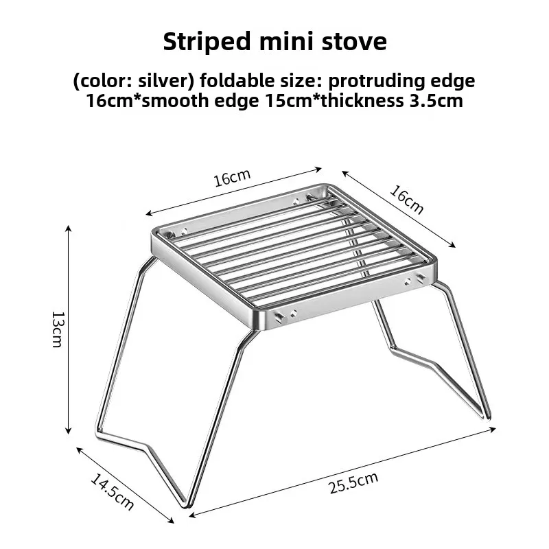 Camping Cookware Set Folding Campfire Grill Stainless Steel Portable Multifunctional High Temperature Corrosion Resistance Outdoor