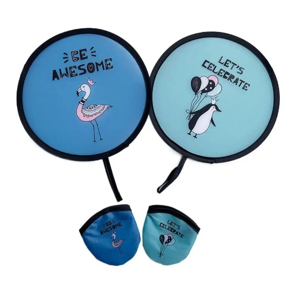 Creative Round Foldable Fan Portable Mini Folding Fan Pocket Cloth Cool Summer Hand Flying Disk Party Favors Gift portable fan folding fan mini fan hand fan
