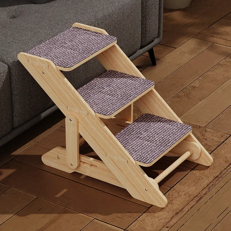 Wooden Ladder for Pet, Dog and Cat, Step Up and Down, Bed Ladder, Short Ladder