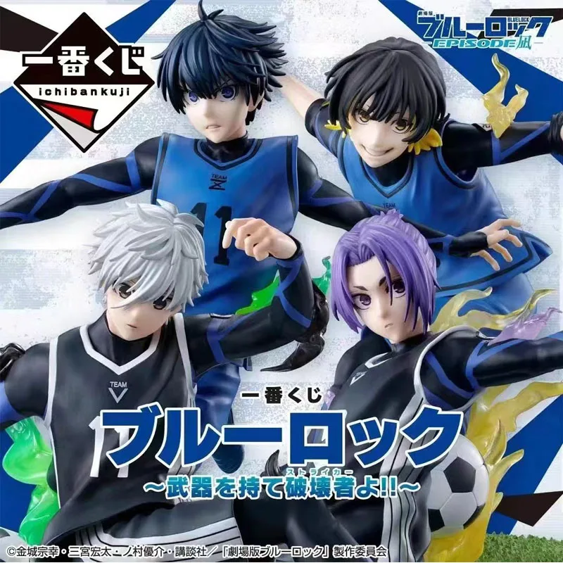 In Stock Bandai Original Ichiban KUJI Anime BLUE LOCK A Forward Holding A Weapon Isagi Yoichi Bachira Meguru Action Figure Model