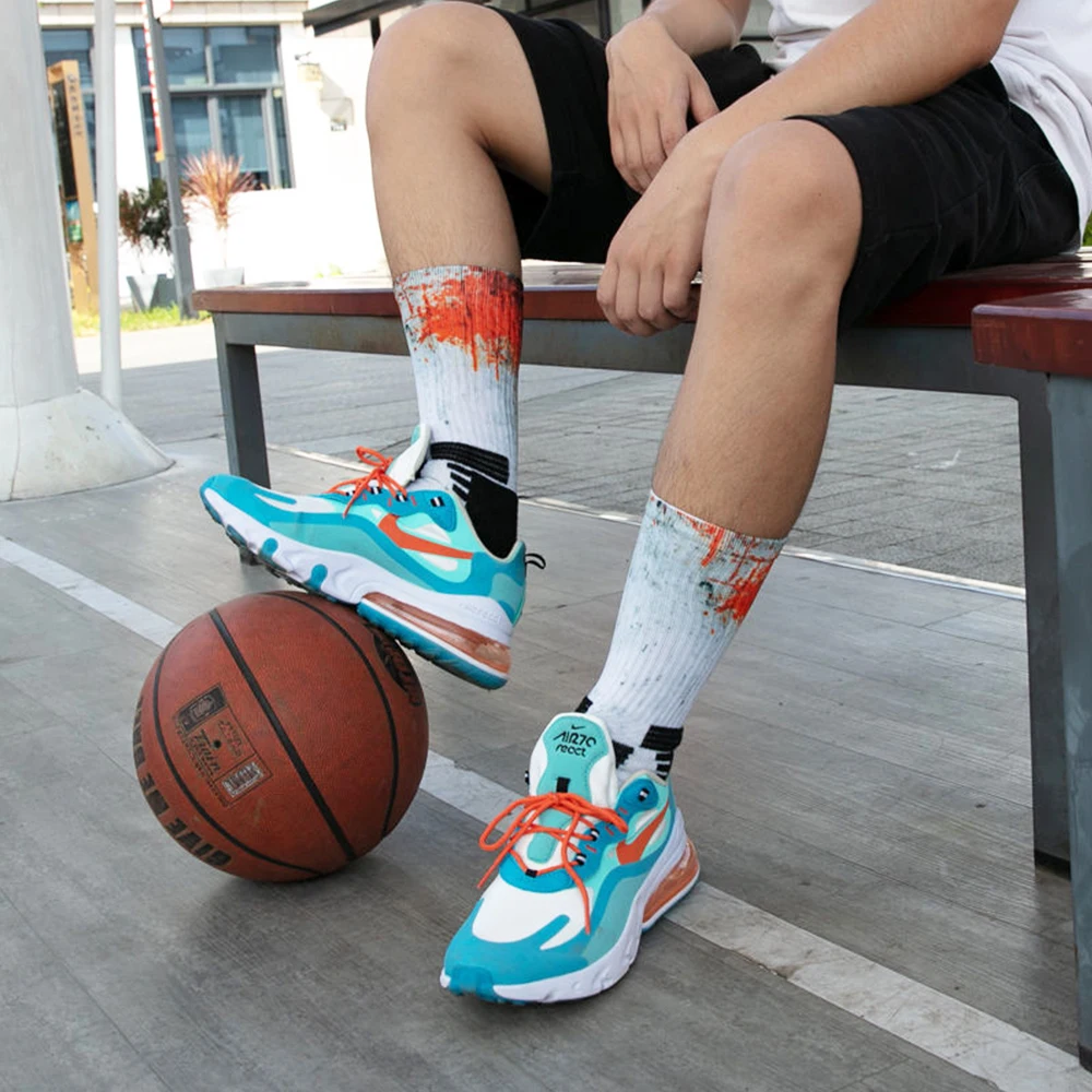 Fashion Men Socks 3Pairs Colorful Psychedelic Graffiti Tie dyeing Funny Skateboard Basketball Sports Harajuku Hip-Hop Tube Socks
