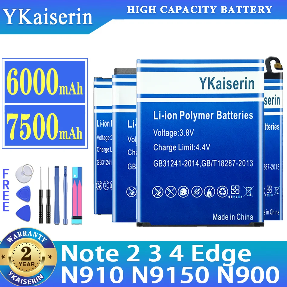 Batteria Per Samsung Galaxy Note 2 3 4 Edge N9150 4 Note4 N910 N910X Sm-N915 Nota 2 N7100 T889 Note3 N9000 N9005 N900 Batteria
