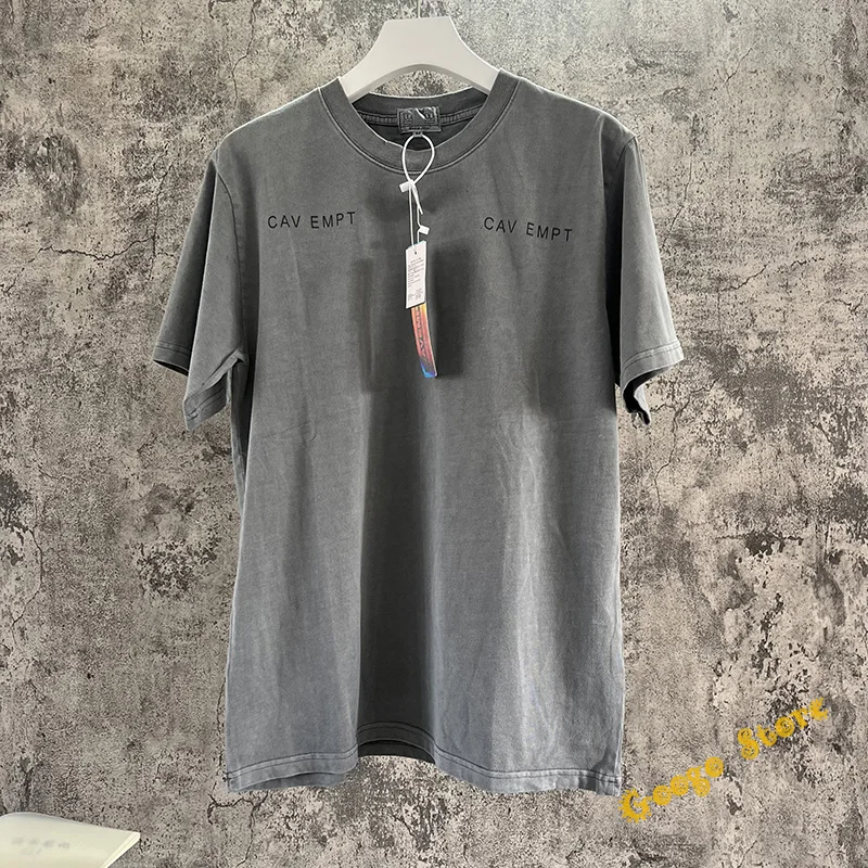 

Vintage Washed Batik Carbon Grey Cavempt T Shirt Men Women High Street Casual Spring Summer Heavy Fabric Cav Empt C.E Tee